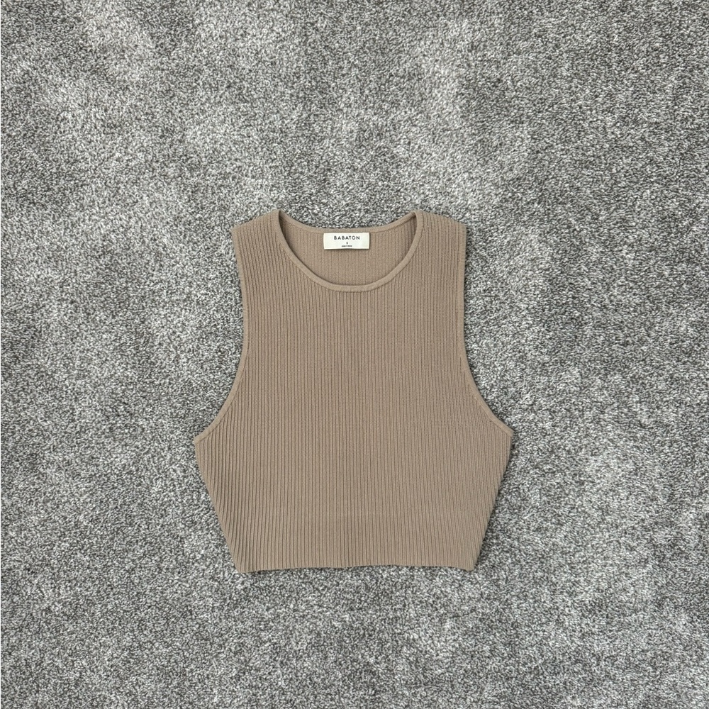 Babaton Sculpt Knit Racer Cropped Tank